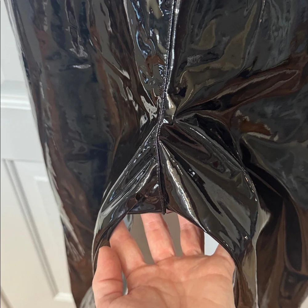 HOUSE OF CB LONDON HARMONY HIGH WAISTED PATRNT VINYL PANTS LARGE - Picture 8 of 16